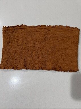American Eagle Outfitters Rust Orange Smocked Tube Top Bandeau